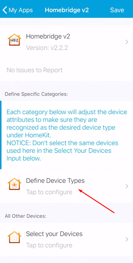 Define Device Type to Add SmartThings to HomeKit