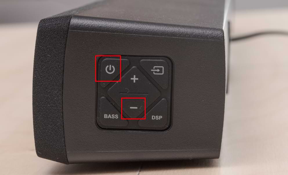 How to Reset Insignia Soundbar - Tap the Power and Volume Down Button