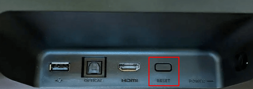 Press the Reset button to Reset a Roku Soundbar