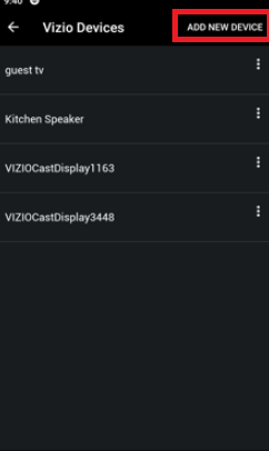 Click Add New Devices to Update Vizio Soundbar