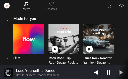 Deezer App on Android Auto