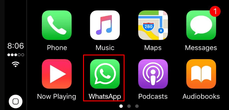 Launch the WhatsApp app on CarPlay