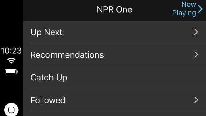 NPR One Interface on Apple CarPlay