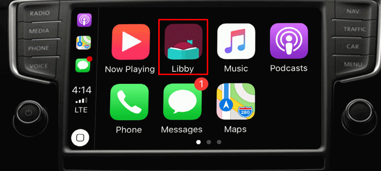 Press Libby icon to open it on Apple CarPlay