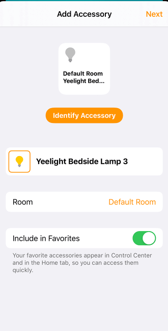 Rename and Assign Room to Yeelight on HomeKit