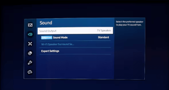 Select Sound Output on Samsung TV to Connect Vizio Soundbar