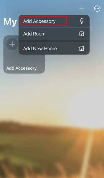 Tap on Add Accessory to add Logitech Circle Cameras to HomeKit