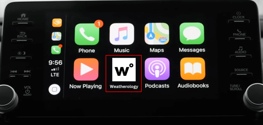 Tap on Weatherology icon to Launch the App on CarPlay