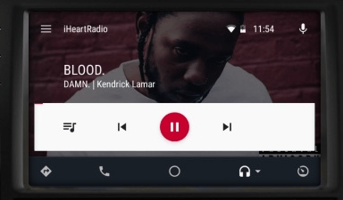 iHeartRadio Interface on Android Auto