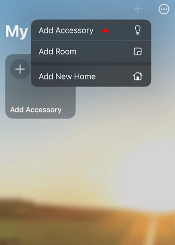 Choose Add Accessory to Add ORVIBO to Apple HomeKit
