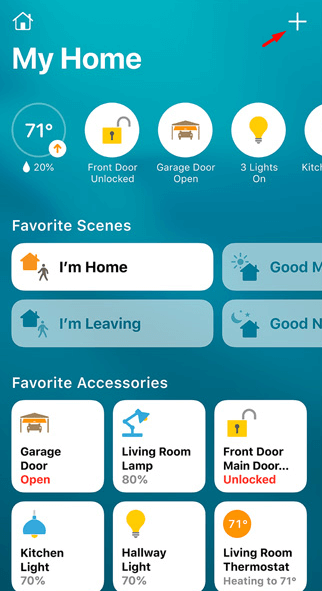 Hit the Plus Icon to Add Levoit to HomeKit