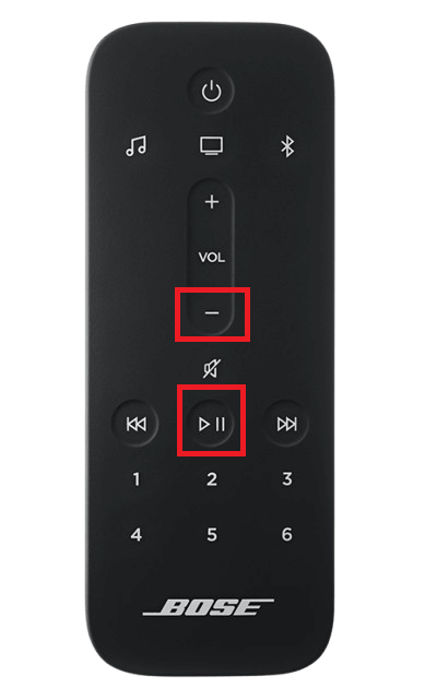 Hold the Pause or Play and Volume Down to Reset Bose Soundbar