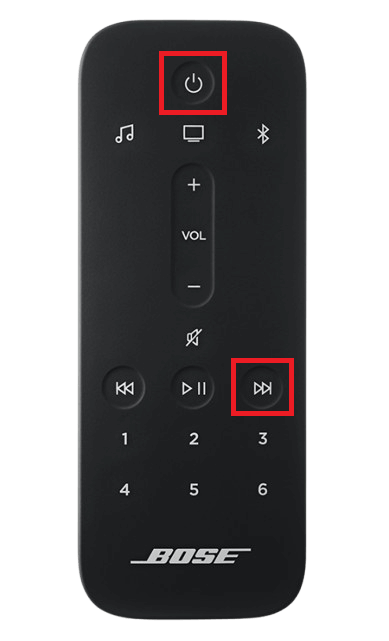 Hold the Power and Skip Forward to Reset Bose Soundbar