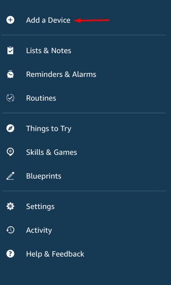 Select Add a Device to Connect Polk Soundbar with Alexa