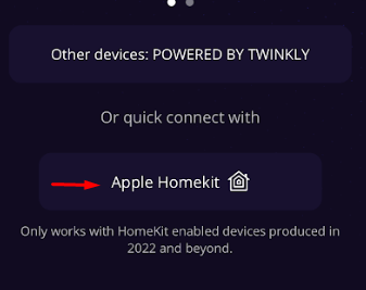 Select Apple HomeKit on the App