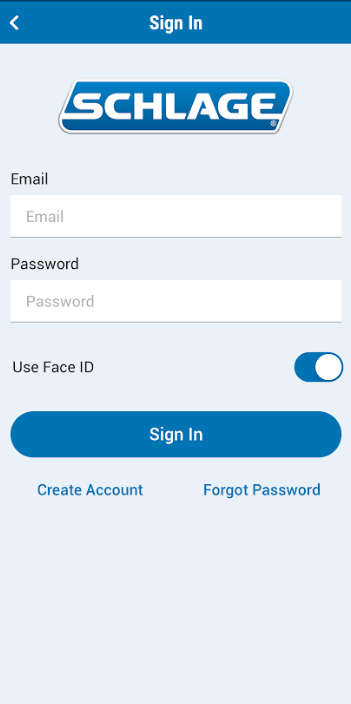 Sign in to the Schlage Home App