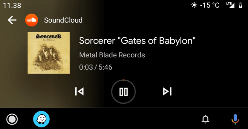 SoundCloud Interface on Android Auto