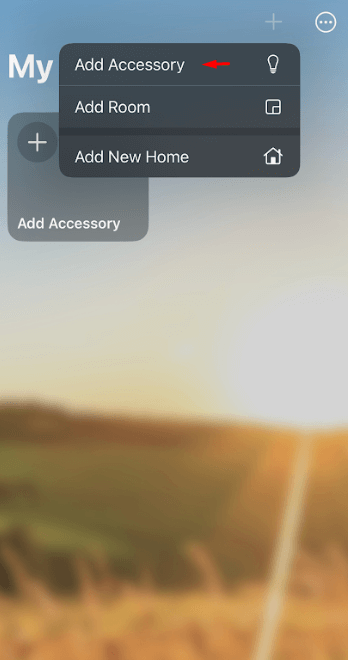 Choose Add Accessory on the Home App