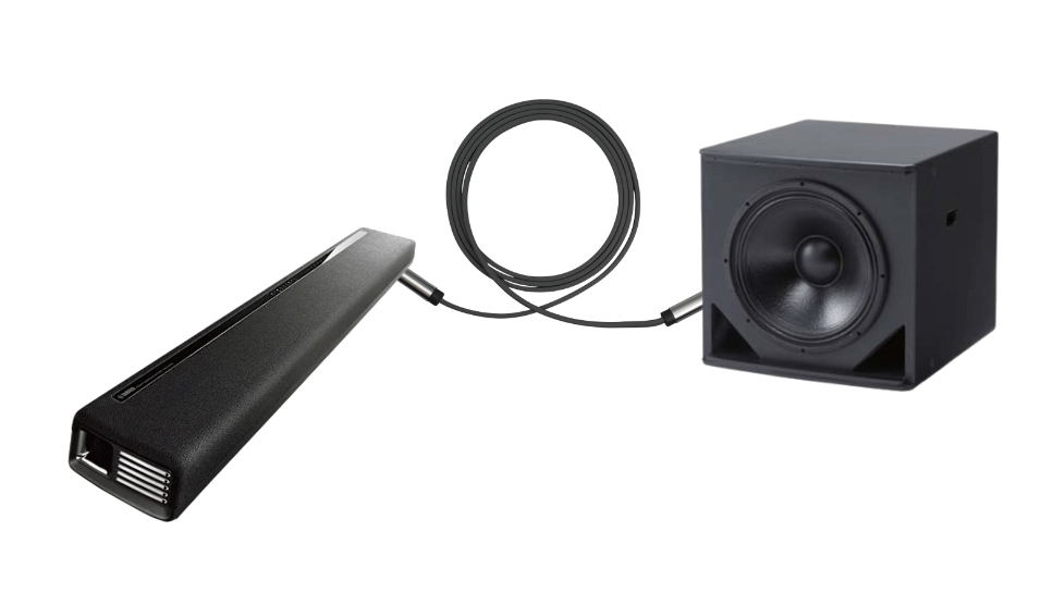 Connect Yamaha Soundbar to Subwoofer using Cables